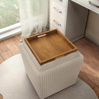 Furniture of America Lennox Modern Chenille 17-inch Square Storage Ottoman - Image 12