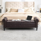 Storage Bench for Bedroom, Faux Leather King Size Bench - Image 3