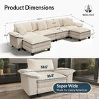 HERA'S HOUSE 158" Modular Sectional Sofa, Oversized U Shaped Couches - Image 2