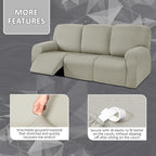 ULTICOR 8-Pieces Recliner Sofa Covers, Yarn Dyed Stretch Reclining Couch Covers - Image 3