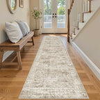 Soalmost Washable Runner Rug 2'6"x8' Kitchen Hallway Runners Brown | Soft - Image 3
