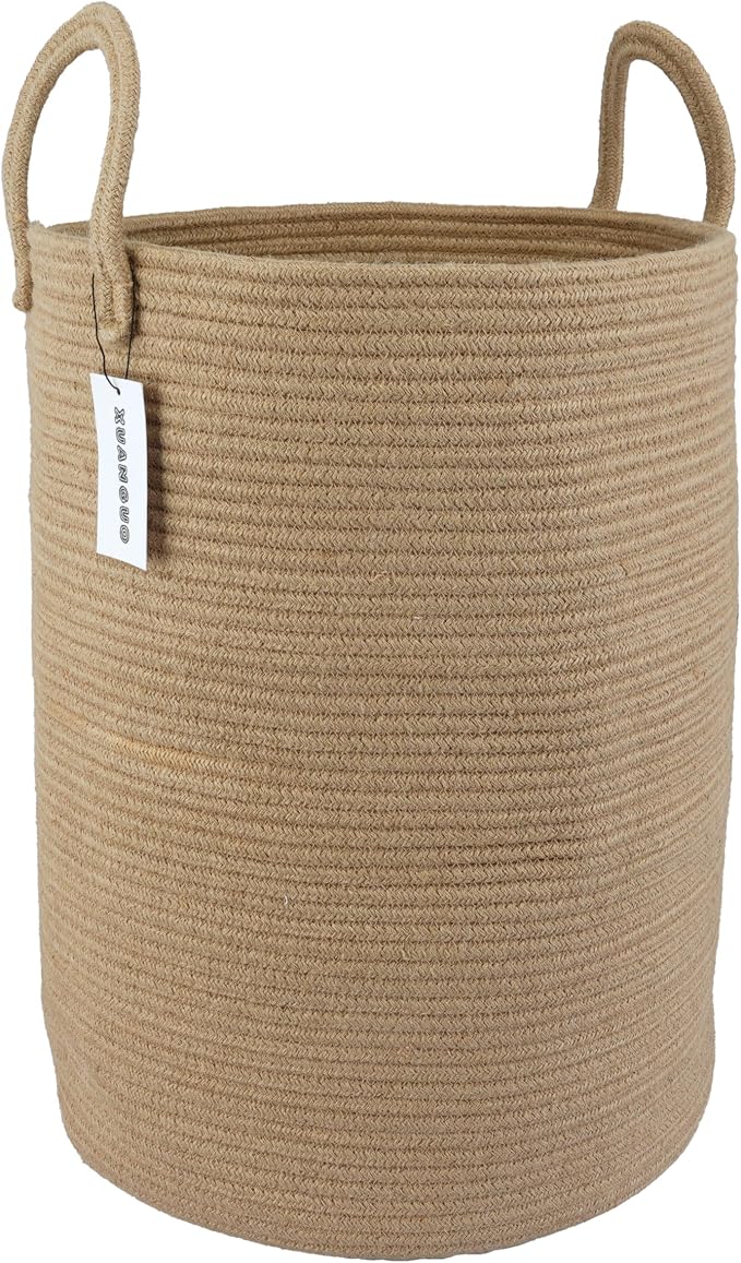 XUANGUO Cotton Rope Laundry Basket Hamper by XUANGUO