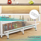 L-Shaped Home Bar Unit with Wine Glasses Holder and LED Light, Modern Bar Table - Image 8