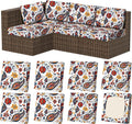 8Pcs Outdoor Cushion Covers, Stretch Patio Furniture Couch Chair Slipcovers | by VORSHAPE