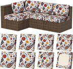 8Pcs Outdoor Cushion Covers, Stretch Patio Furniture Couch Chair Slipcovers | by VORSHAPE