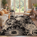 Findosom Washable Area Rug 5x7, Non Slip High-Low Textured Floral Rugs by Findosom