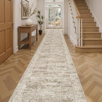 Soalmost Hallway Runner Rug 2'6" x 16' Washable Long Kitchen Rugs Brown | by Soalmost