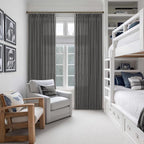 102 Inches Pinch Pleated Light Filtering Linen Charcoal Grey Curtains 50W | - Image 7