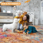 8x10 Area Rugs for Living Room Washable Bedroom Dining Room Colorful | Modern - Image 8