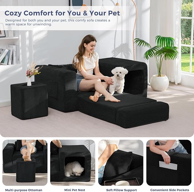 MAXYOYO Folding Sofa Couch, Convertible Floor Sofa - Image 6