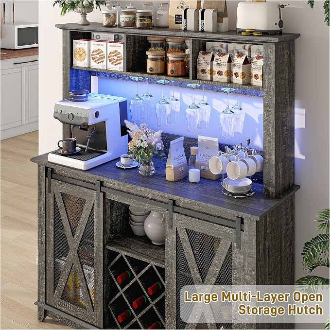 47"Wide 56"H Farmhouse Coffee Bar Cabinet - Image 5