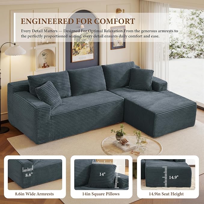 96" Sectional Couches for Living Room Cloud Couch Sofa - Image 7