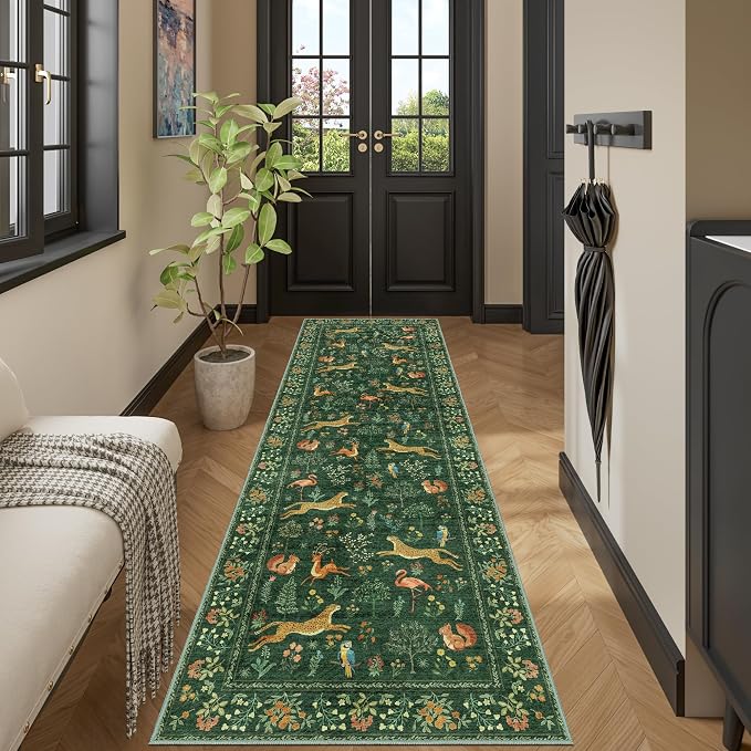 DUKINO 2.6x8 Rug for Hallway, Washable Kitchen Runner Rug Non Slip, Stain - Image 5