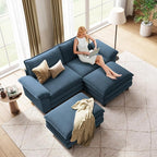 LINSY HOME 90" Modular Cloud Love Seat Sofa, Corduroy Soft Sectional Couch - Image 7