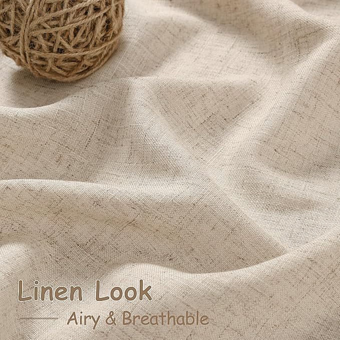 Grey Flax Linen Curtains 84 Inch Length 2 Panels Set - Image 4