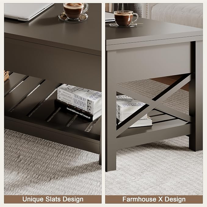ChooChoo Coffee Table Lift Top, Converts to Dining Table - Image 5
