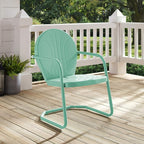 Crosley Furniture Griffith Outdoor Chair, Retro Metal Patio Chairs - Image 9