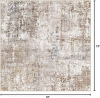 UERMEI Square Area Rugs : Washable 6x6 Neutral Modern Abstract Carpet - Image 2