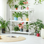 HCHQHS Bookshelf, 3-Tier Industrial Bookcase, Freestanding Horizontal - Image 8