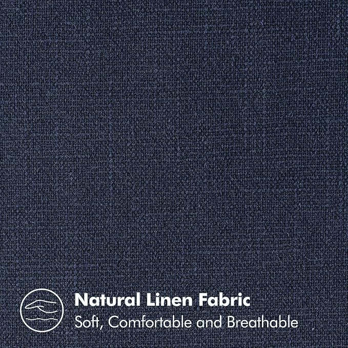 MIULEE Decorative Linen Pillow Covers 20x20 Inch Navy Blue | Boho Farmhouse​ - Image 2