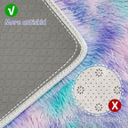 Super Soft Fluffy Living Room Area Rug 2x8 ft Purple Rainbow Tie-Dyed Shaggy - Image 4