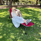 KingCamp Lounge Chair Outdoor, Folding Portable Tanning Chairs Comfy Adjustable - Image 2