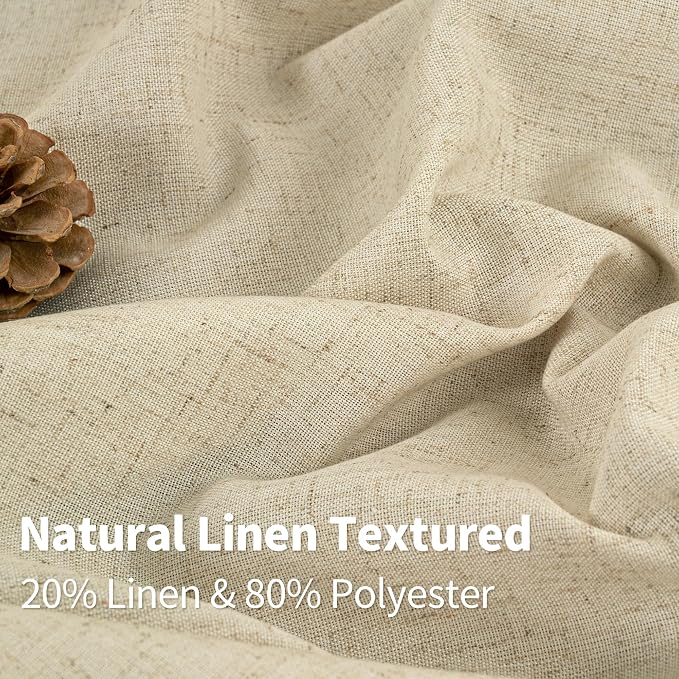 YoungsTex Burlap Linen Curtains 40 Inch Length - Image 2