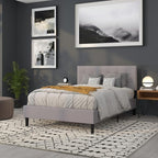 Flash Furniture Bedford Tufted Upholstered Full Size Headboard in Light Gray - Image 7