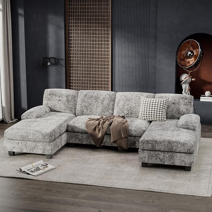 Furniwell Convertible Sectional Sofa Couch, 4 Seat Sofa Set - Image 3