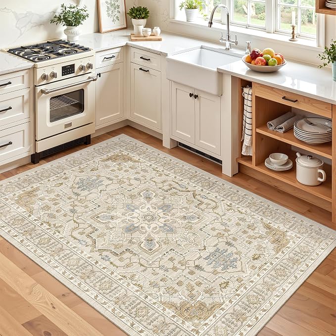 Madane Area Rug 3x5, Washable Vintage Entry Rugs - Image 3