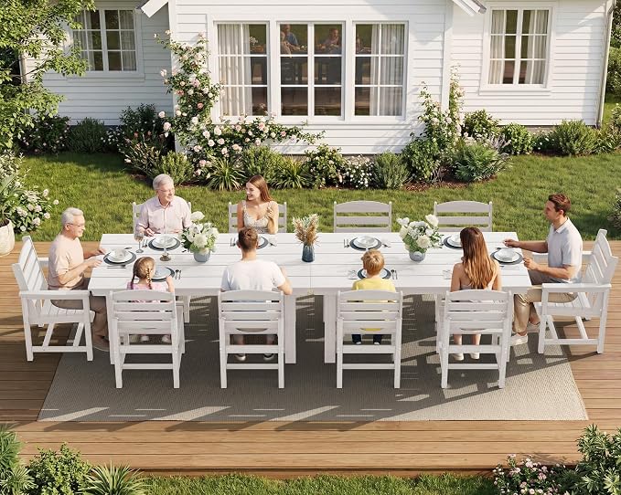 SERWALL Patio Dining Sets for 6 Person, HDPE Dining Set - Image 7