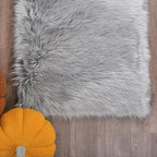 Goolela Grey Round Rug 5ft Gray Fluffy Fuzzy Furry Circle Carpet - Image 6