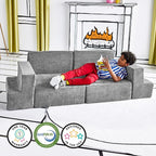 Yourigami Kids and Toddler Play Gym, Playroom Couch Set, Durable Modular Design - Image 6