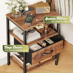 SUPERJARE Nightstand Set of 2, Bed Side Tables - Image 6