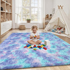 PLHXFR 5x7 Area Rugs Living Room: Fluffy Bedroom Soft Shag Rug Kid Rainbow | - Image 4