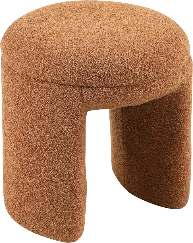Furniture of America Rami Modern 18-inch Solid Wood Upholstered Ottoman - Image 4