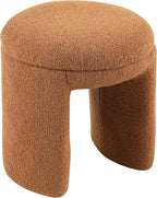 Furniture of America Rami Modern 18-inch Solid Wood Upholstered Ottoman - Image 4