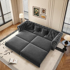 89" Velvet Pull Out Sofa Bed - Image 7