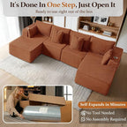 138" Cloud Sectional Couch, Comfort U Shaped Sofa - Image 3