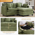 76'' Cloud Deep Seat Loveseat Sofa, Upholstered Chenille Modular 2-Seats - Image 3