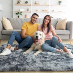 Noahas 8x10 Extra Large Tie-Dyed Blue and Grey Fluffy Area Rug Non-Slip - Image 2