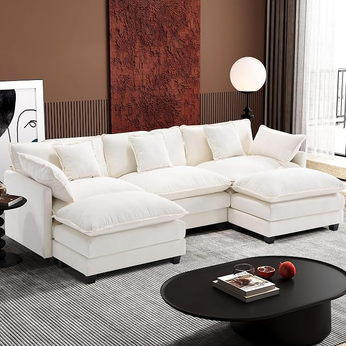 Ihanherry 111.4" U Shaped Cloud Couch Modern Modular Sectional Sofa by iHanHerry