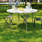 Flash Furniture Freeman 4' Round Plastic Folding Table - Image 2