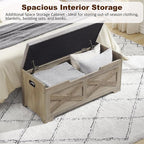 IDEALHOUSE Storage Bench, 39.4" Retro Wooden Storage Chest - Image 5