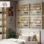 HOMCOM 5-Tier Display Cabinet, Glass Door Cabinet - Image 2