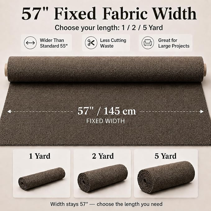 Mini Chenille Linen Blend Upholstery Fabric by the Yard, 57 Inch Wide Soft - Image 3
