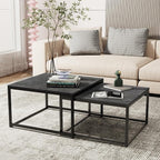 Wisfor Nesting Tables Set of 2, Nesting Black Coffee Table Set - Image 9