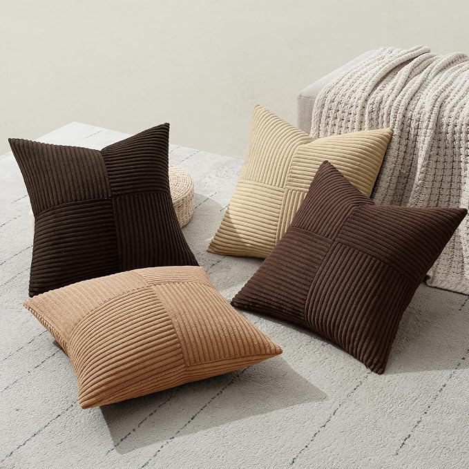 MIULEE Boho Decorative Throw Pillow Covers 18x18 Set of 4 Farmhouse Neutral - Image 6