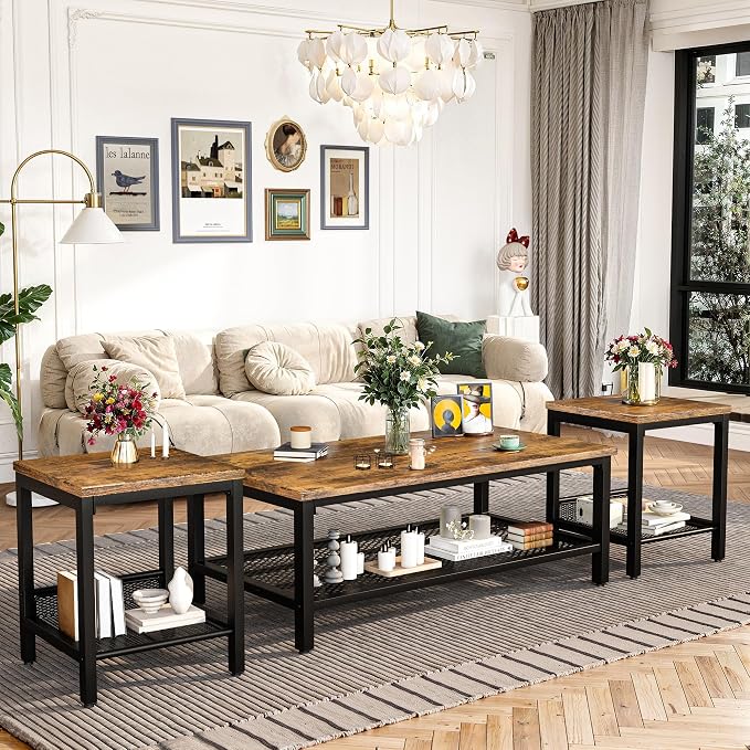AWQM Coffee Table Industrial Coffee Table - Image 4
