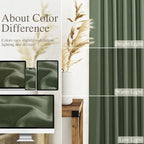 Extra Long Curtain 108 Inches Long 2 Panels Set Back Tab Olive Green Linen - Image 4